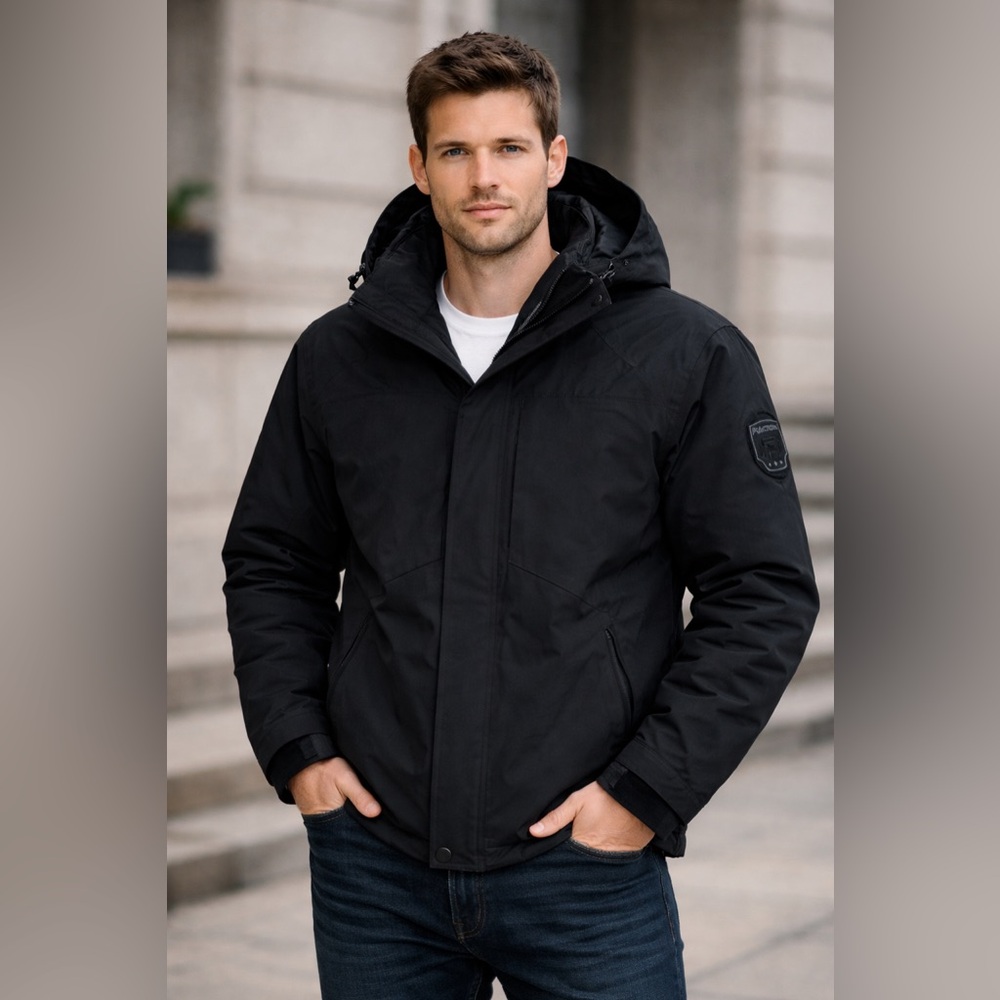 SOUL ATHLETICS || Men's Black Gorge-ous Performance Jacket with Hood. Sz. L